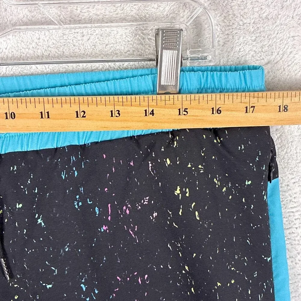VTG Slunks Shorts Mens L Black Blue Pull On Performance Beach Volleyball Preppy